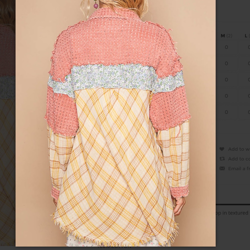 POL “ Sicily “ POL Textured Twill Shirt with Floral Patch Detail 72 - Picture 8 of 9